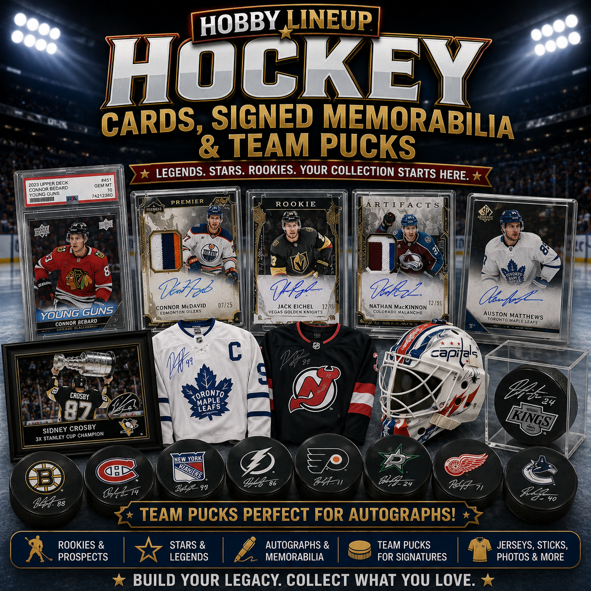 Hockey Cards, Signed Memorabilia & Team Pucks