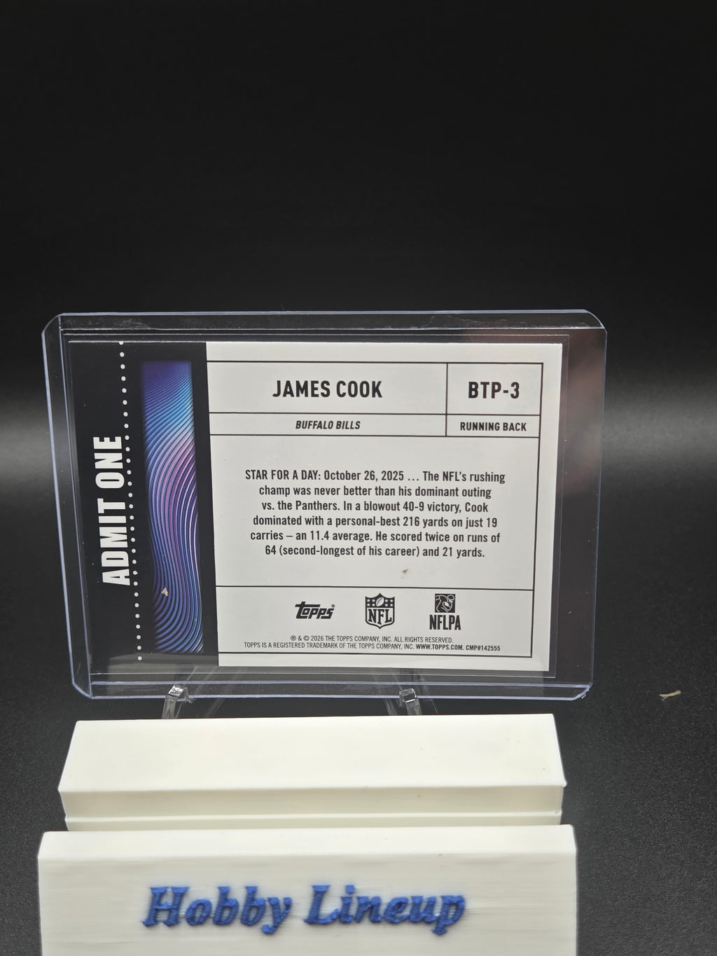 2026 Topps Football Big Ticket Players James Cook Buffalo Bills BTP-3 Card