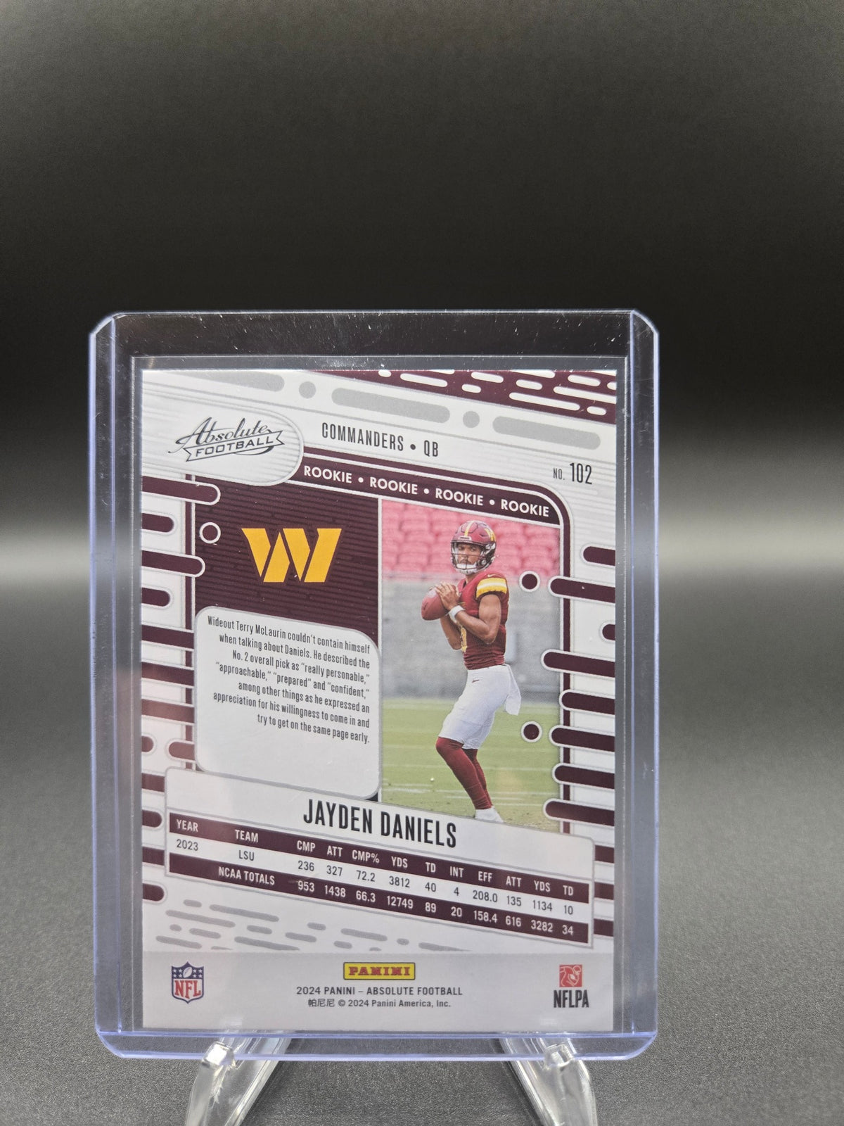 2024 Panini Absolute #102 Jayden Daniels Rookie Card