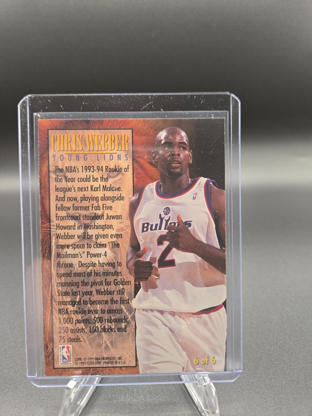 1994-95 Fleer Young Lions #6 Chris Webber Washington Bullets BASKETBALL Card