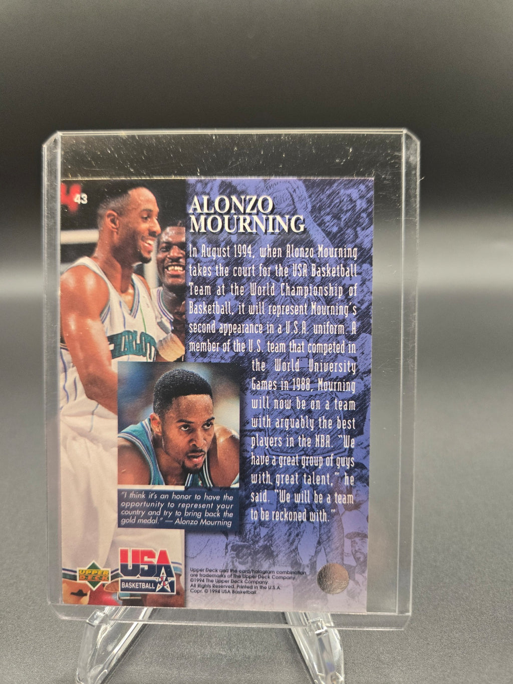 1994 Upper Deck USA #43 Alonzo Mourning