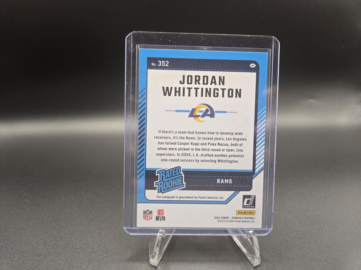 2024 Panini Donruss Rated Rookie Jordan Whittington- Green Press Proof Auto