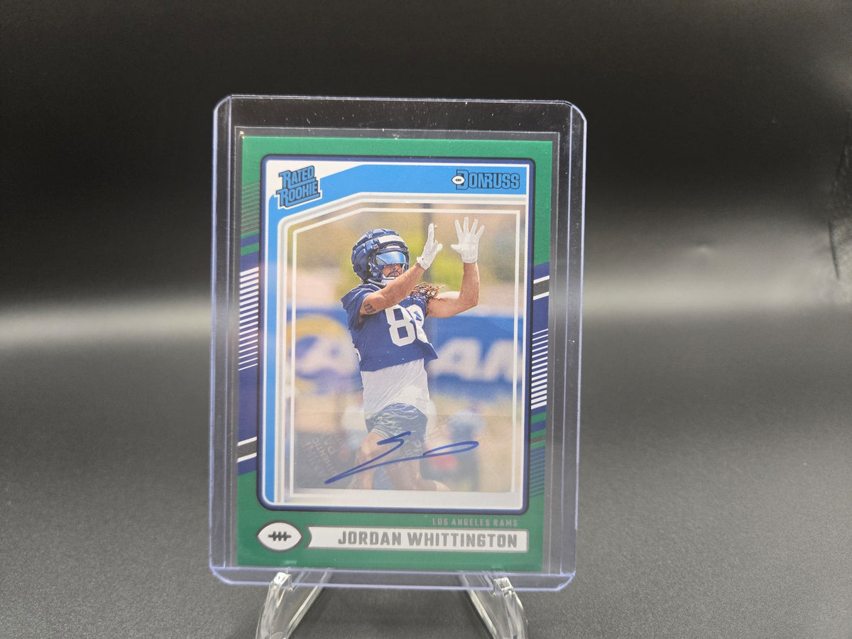 2024 Panini Donruss Rated Rookie Jordan Whittington- Green Press Proof Auto