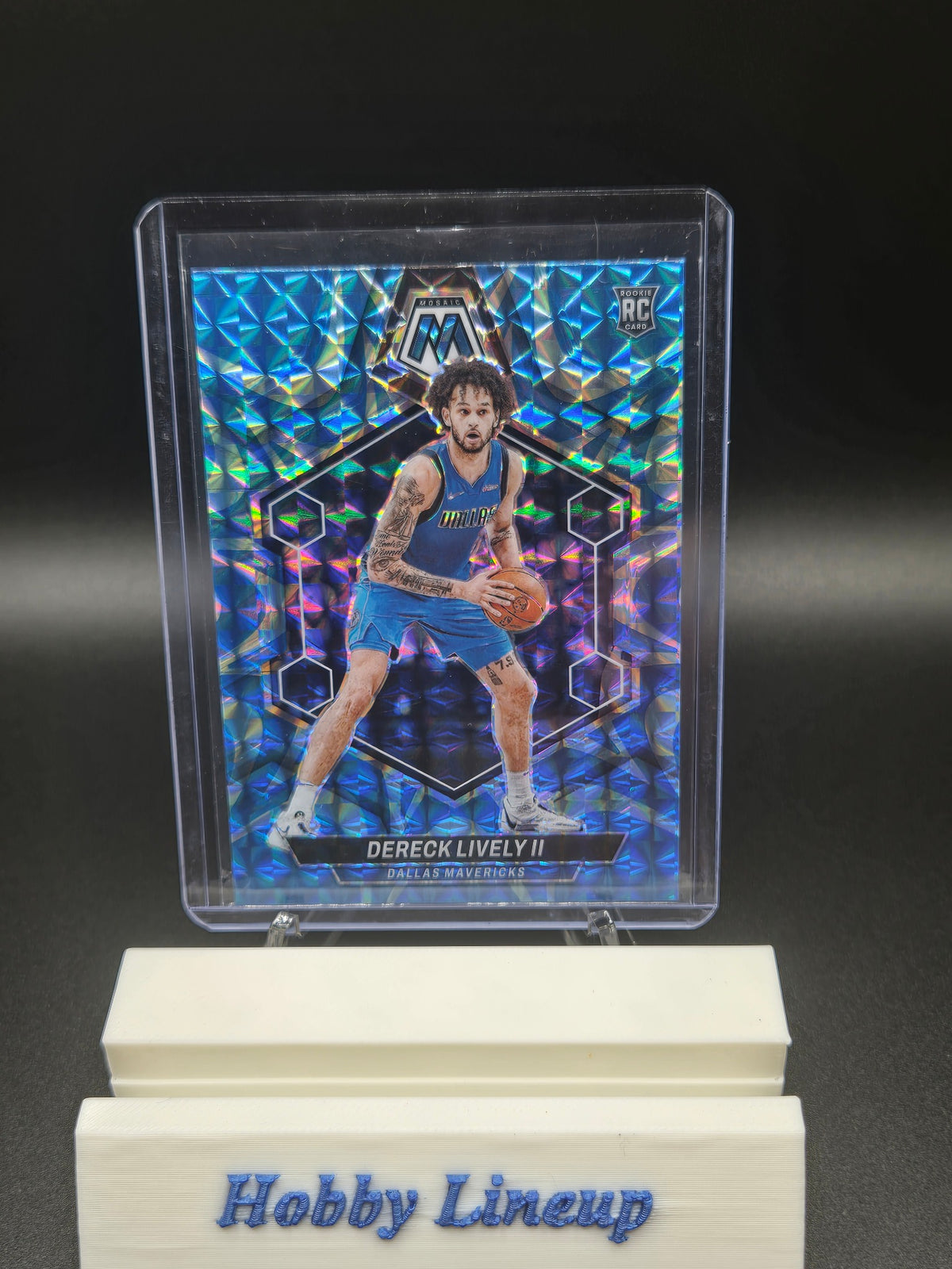 2023-24 Panini Mosaic Dereck Lively II Reactive Blue #248 Dallas Mavericks Card