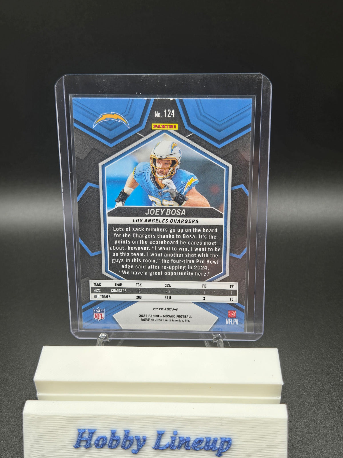 2024 Panini Mosaic #124 Joey Bosa Mosaic Reactive Blue LA Chargers SKU#260824FB