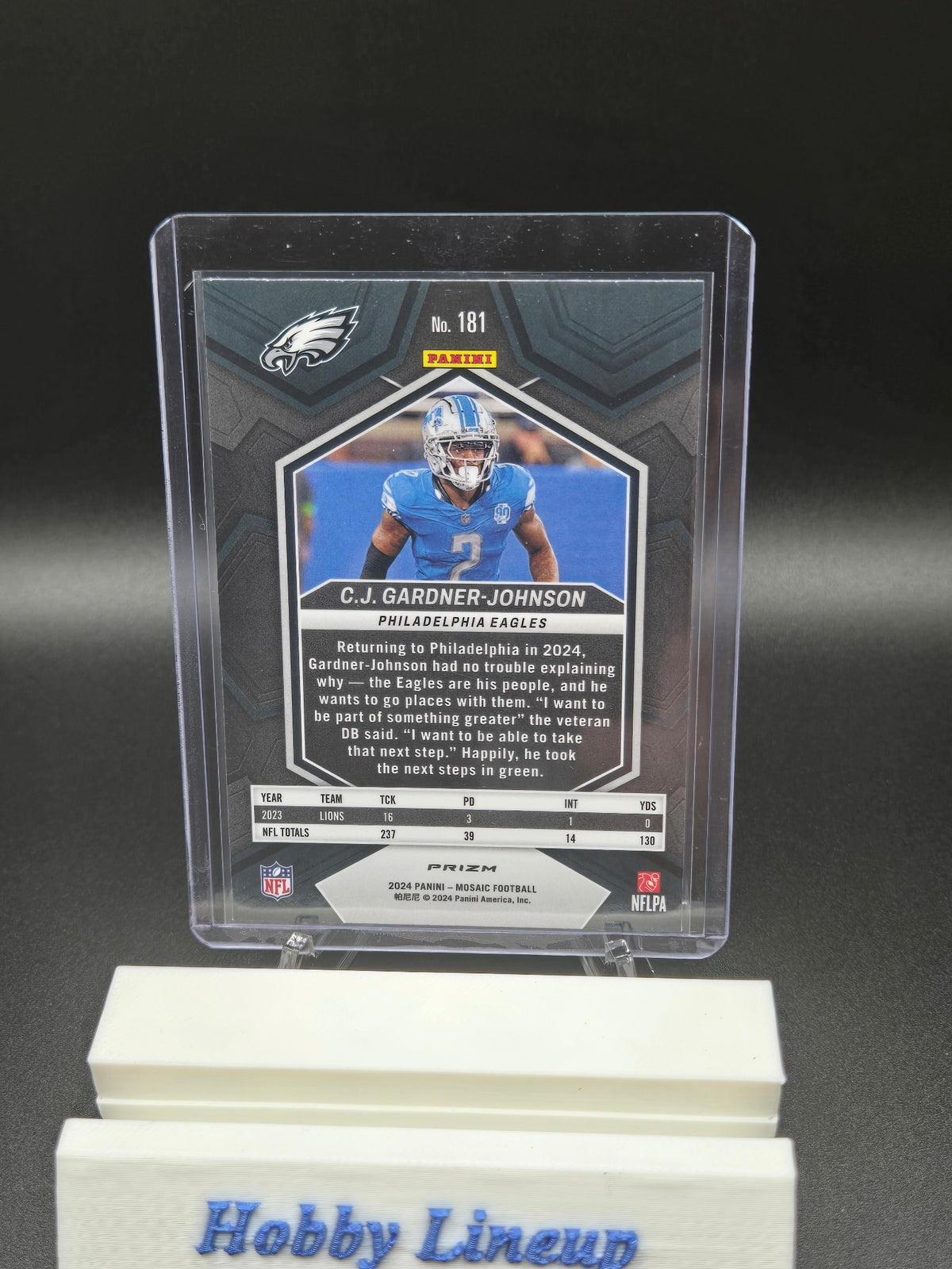 2024 Panini Mosaic #181 C.J. Gardner-Johnson Mosaic Reactive Blue SKU#260824FB