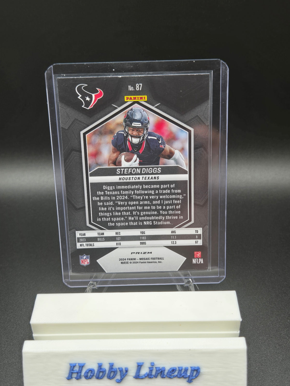 2024 Panini Mosaic #87 Stefon Diggs Mosaic Reactive Blue Card