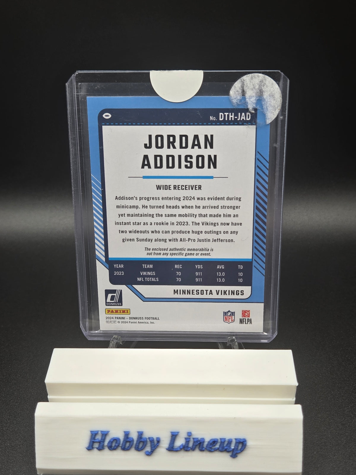 2024 Donruss Threads Football Jordan Addison Jersey # DTH-JAD Minnesota Viking