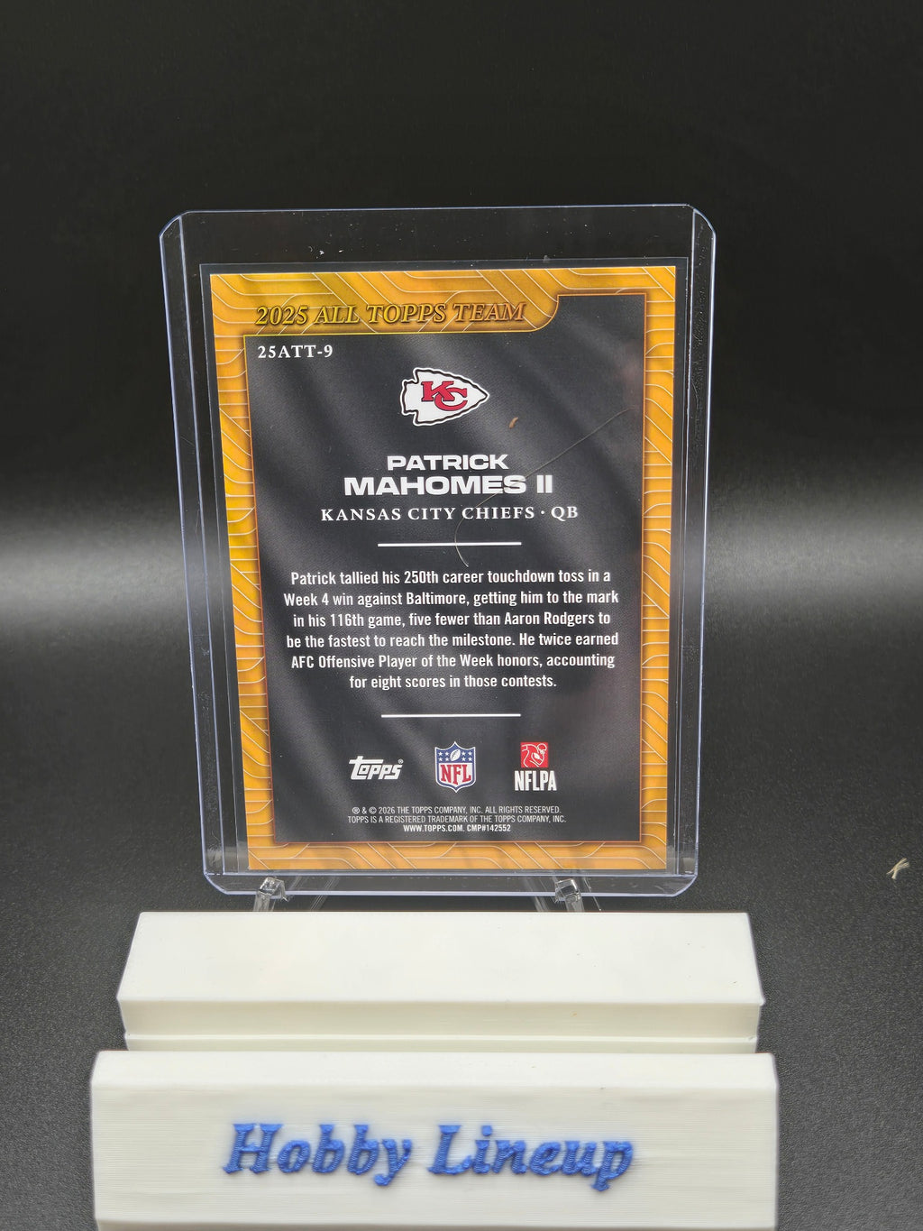 2026 Topps Flagship #25ATT-9 Patrick Mahomes II 2025 All Topps Team Card