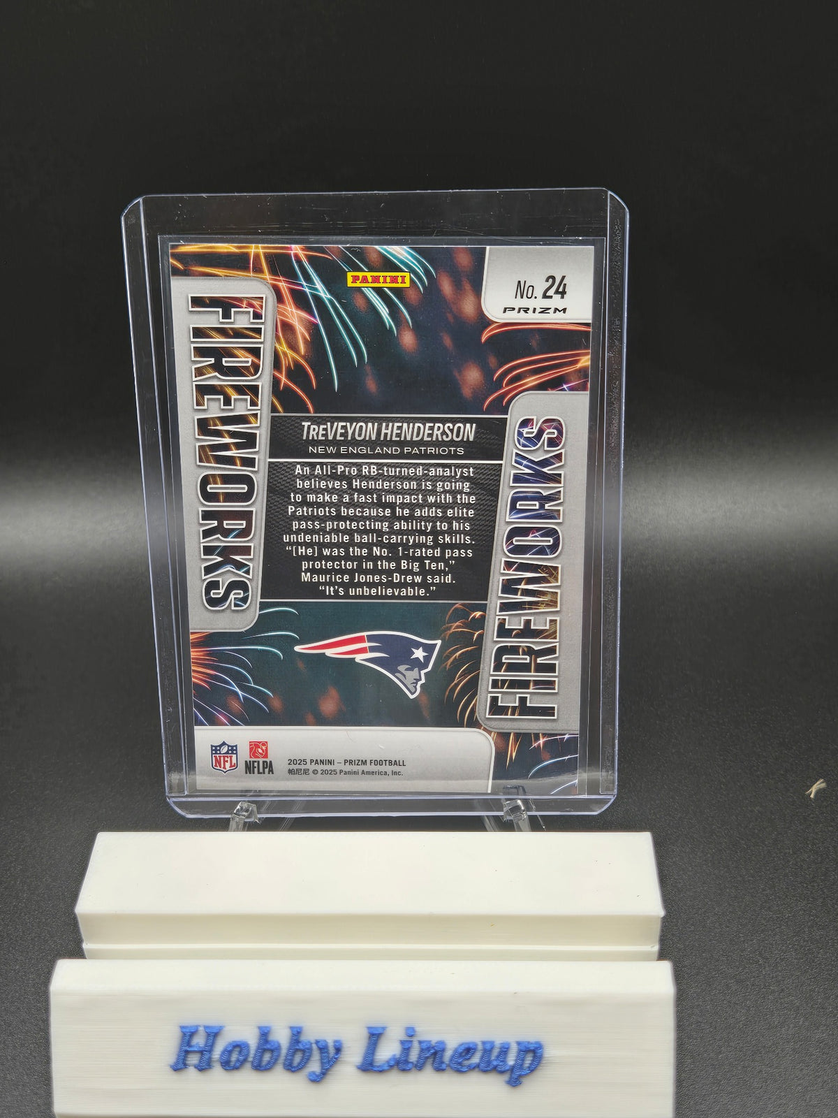 2025 Panini Prizm TreVeyon Henderson Fireworks RC Green Ice Rookie #24 Patriots Card