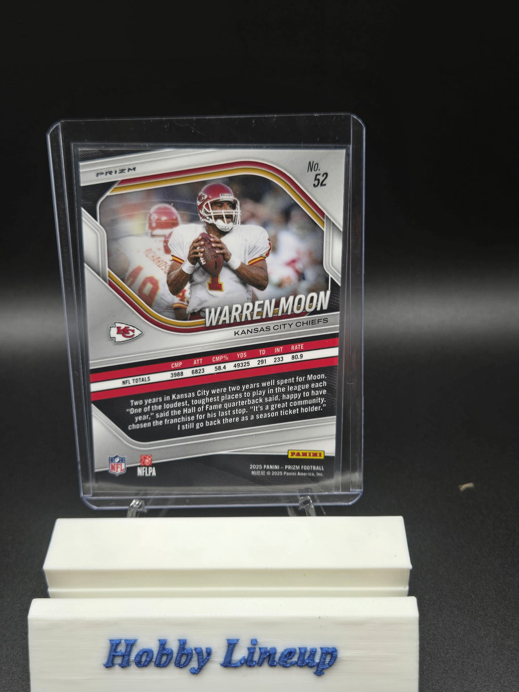 2025 Panini Prizm Pink Wave Prizm Warren Moon #52 HOF Kansas City Chiefs Card