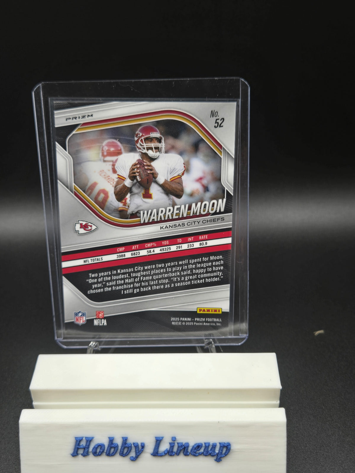 2025 Panini Prizm Pink Wave Prizm Warren Moon #52 HOF Kansas City Chiefs Card