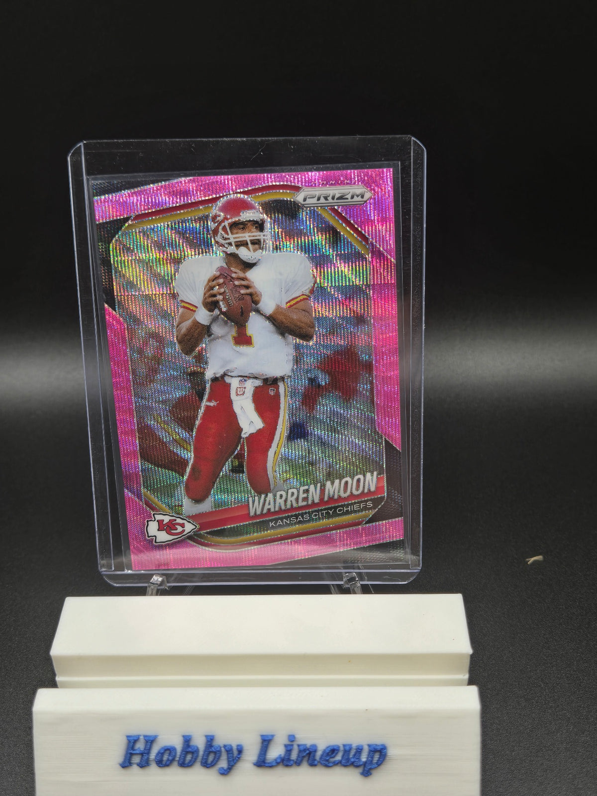 2025 Panini Prizm Pink Wave Prizm Warren Moon #52 HOF Kansas City Chiefs Card