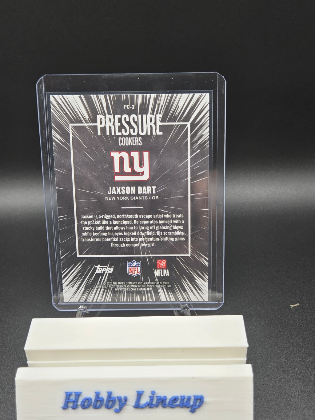 2026 Topps Flagship Football - Jaxson Dart - Pressure Cooker - #PC-3 NY Giants Card