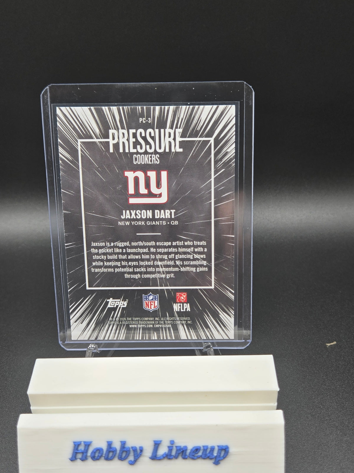 2026 Topps Flagship Football - Jaxson Dart - Pressure Cooker - #PC-3 NY Giants Card