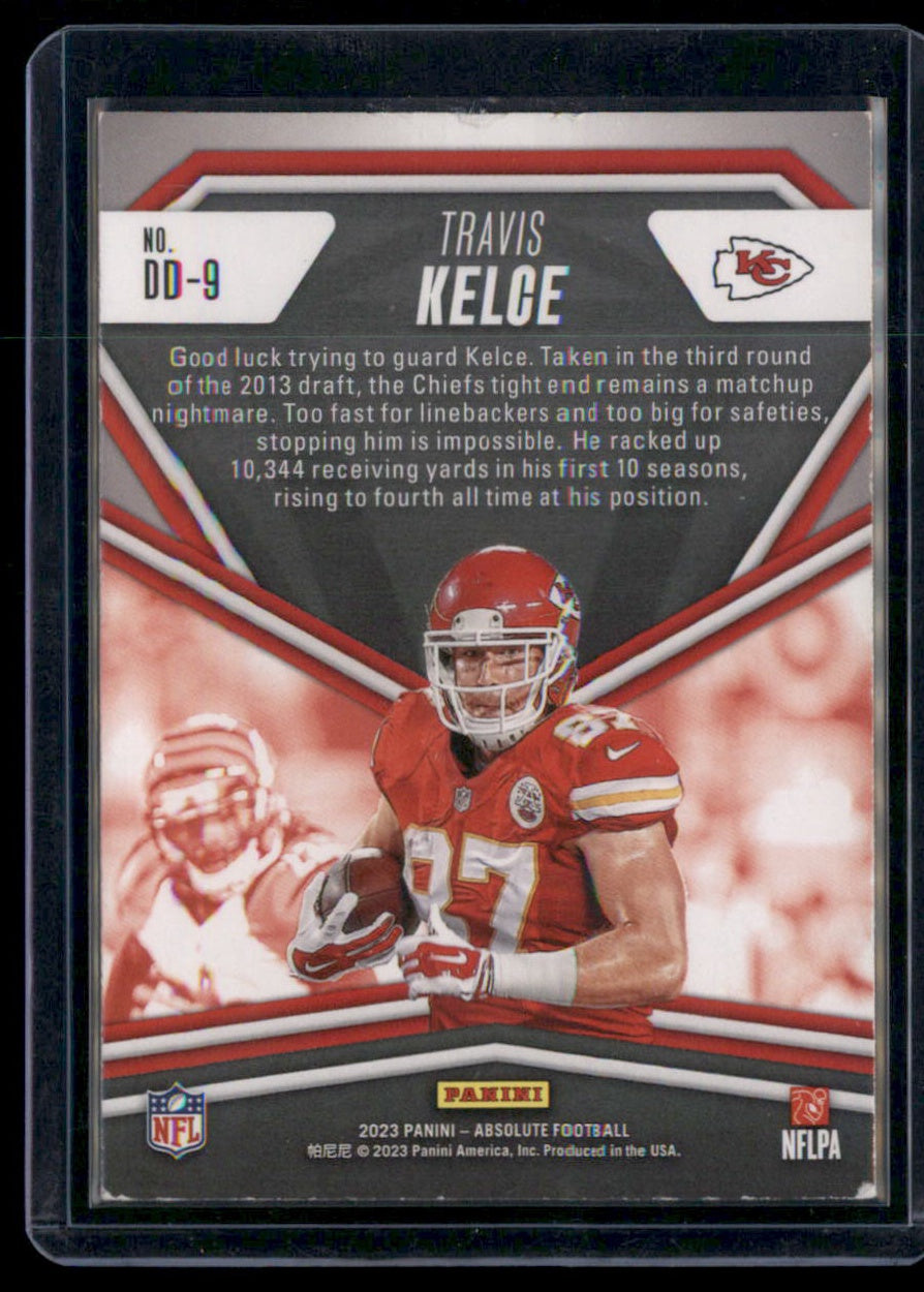 2023 Panini Absolute #DD-9 Travis Kelce Draft Diamonds Spectrum Red