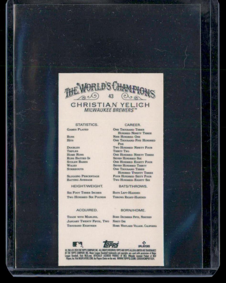 2024 Topps Allen & Ginter #43 Christian Yelich Chrome Card