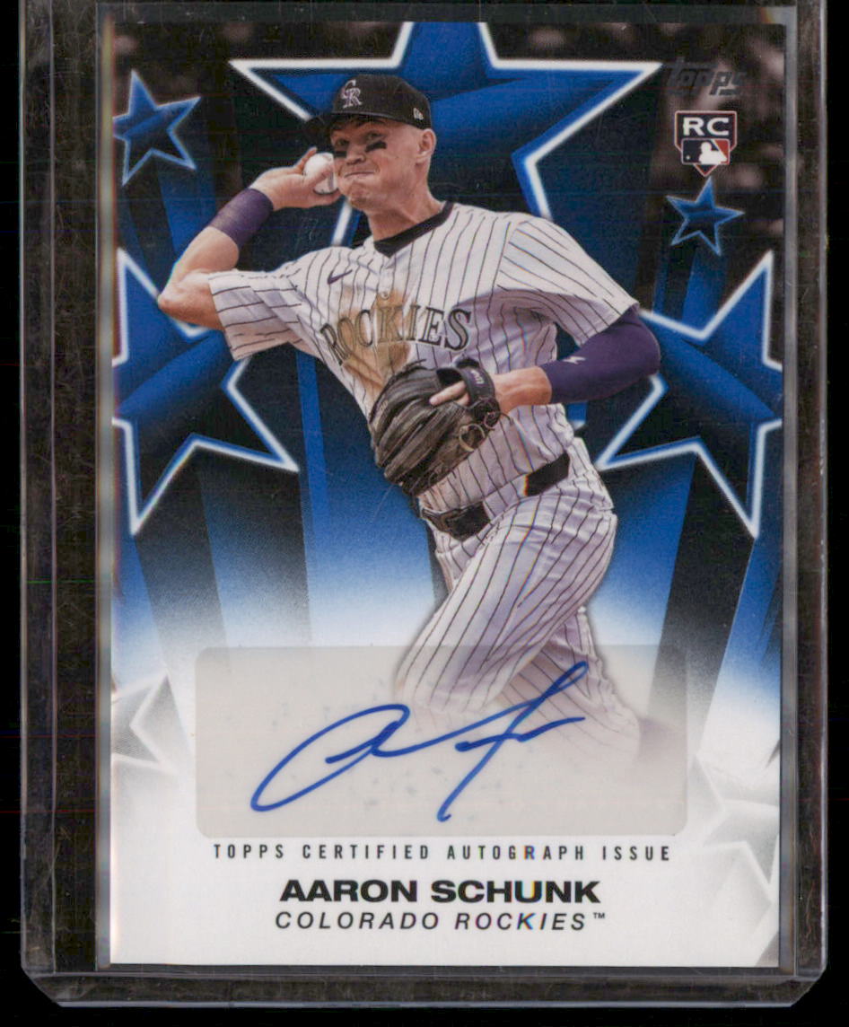 2025 Topps Series 2 Baseball Stars Autographs Aaron Schunk #BSA-AS Blue /150 RC