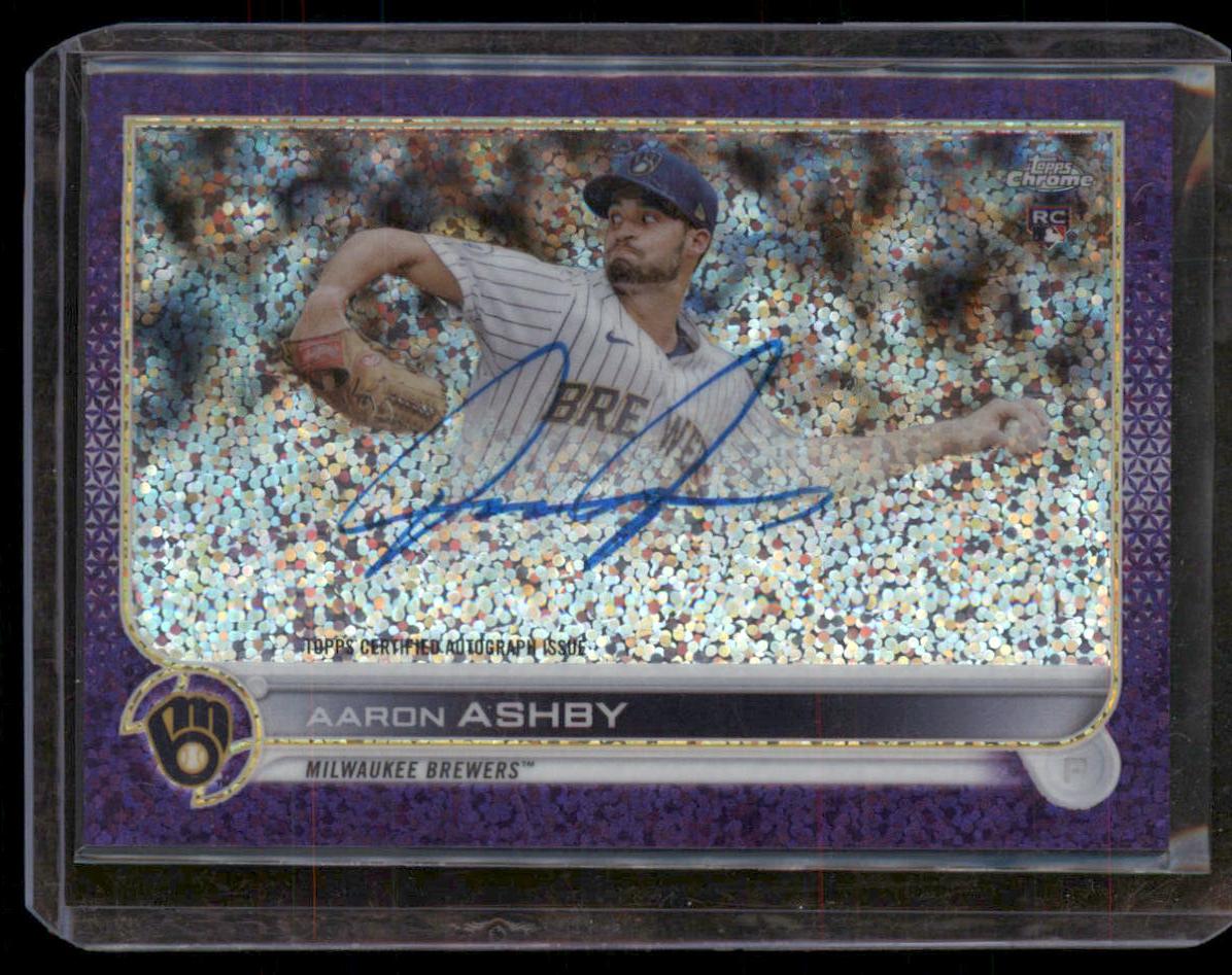 2022 Topps Chrome #RA-AA Aaron Ashby Rookie Autographs Purple Refractor #/203