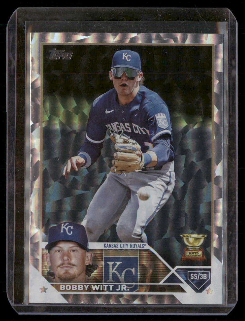 Bobby Witt Jr. 2023 Topps #7 Series 1 Silver Patterned Foilboard Card