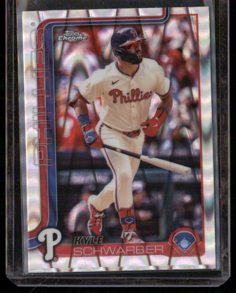 2025 Topps Chrome #31 Kyle Schwarber RayWave Refractors Philadelphia Phillies