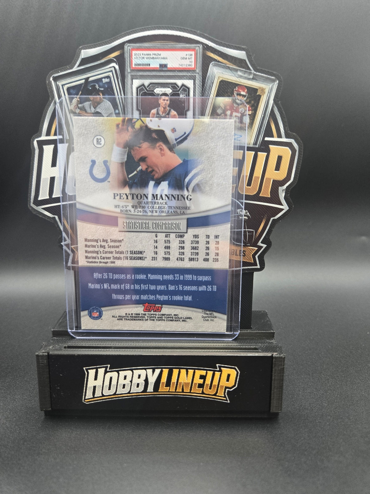 1999 Topps Gold Label #R2 Peyton Manning Race to Marino Hologram Card